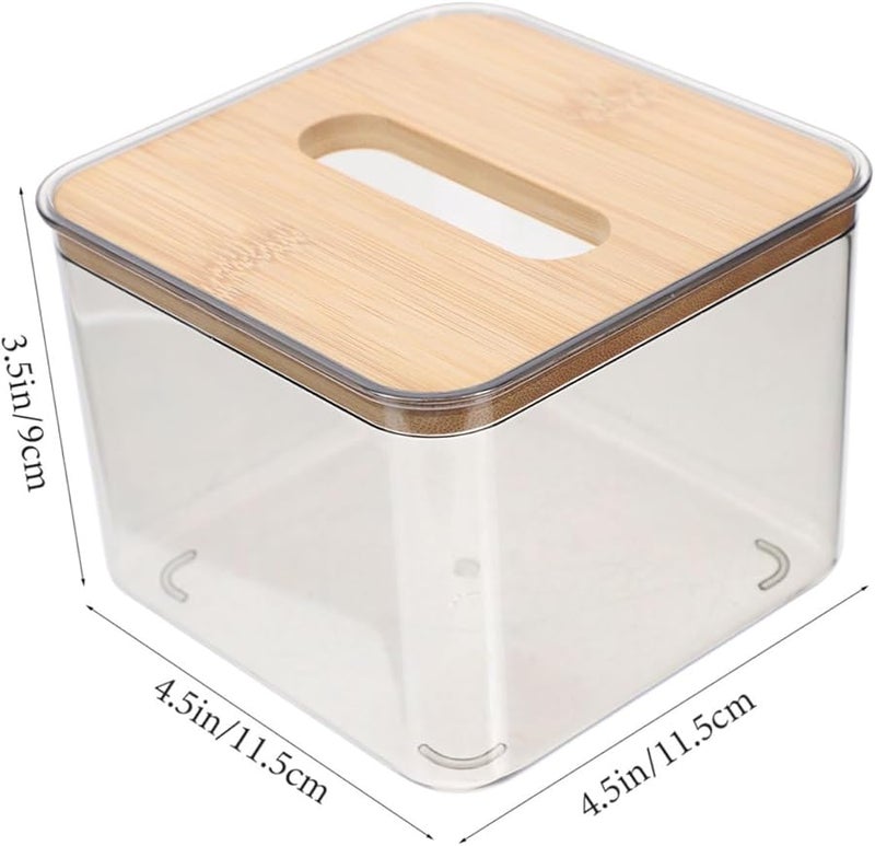 حامل علبة المنادق الشفاف موزع المنادق حاوية مكعب للسيارة والغرفة - Image 2